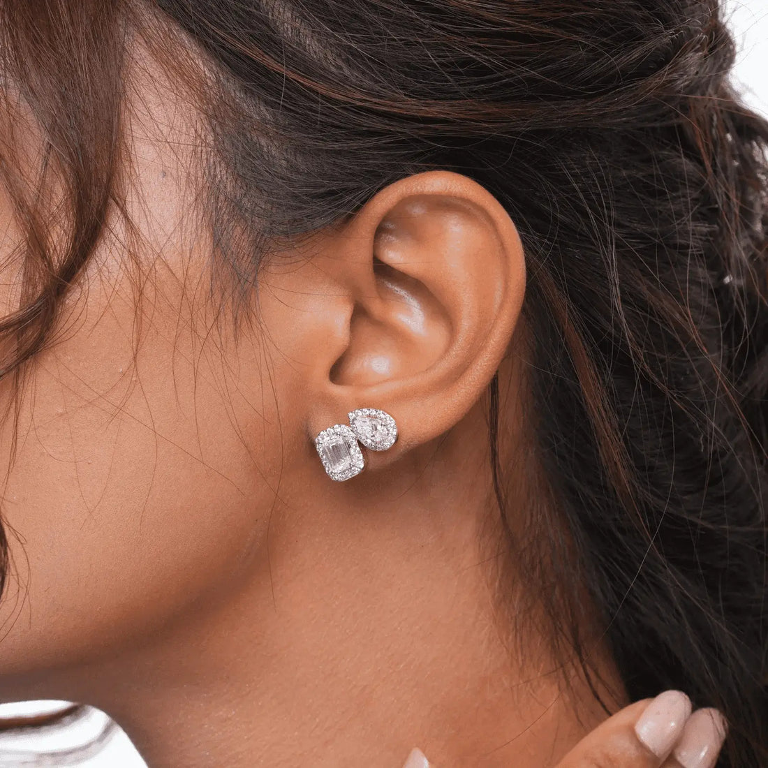 3.3 CT Toi Et Moi Emerald and Pear Earrings