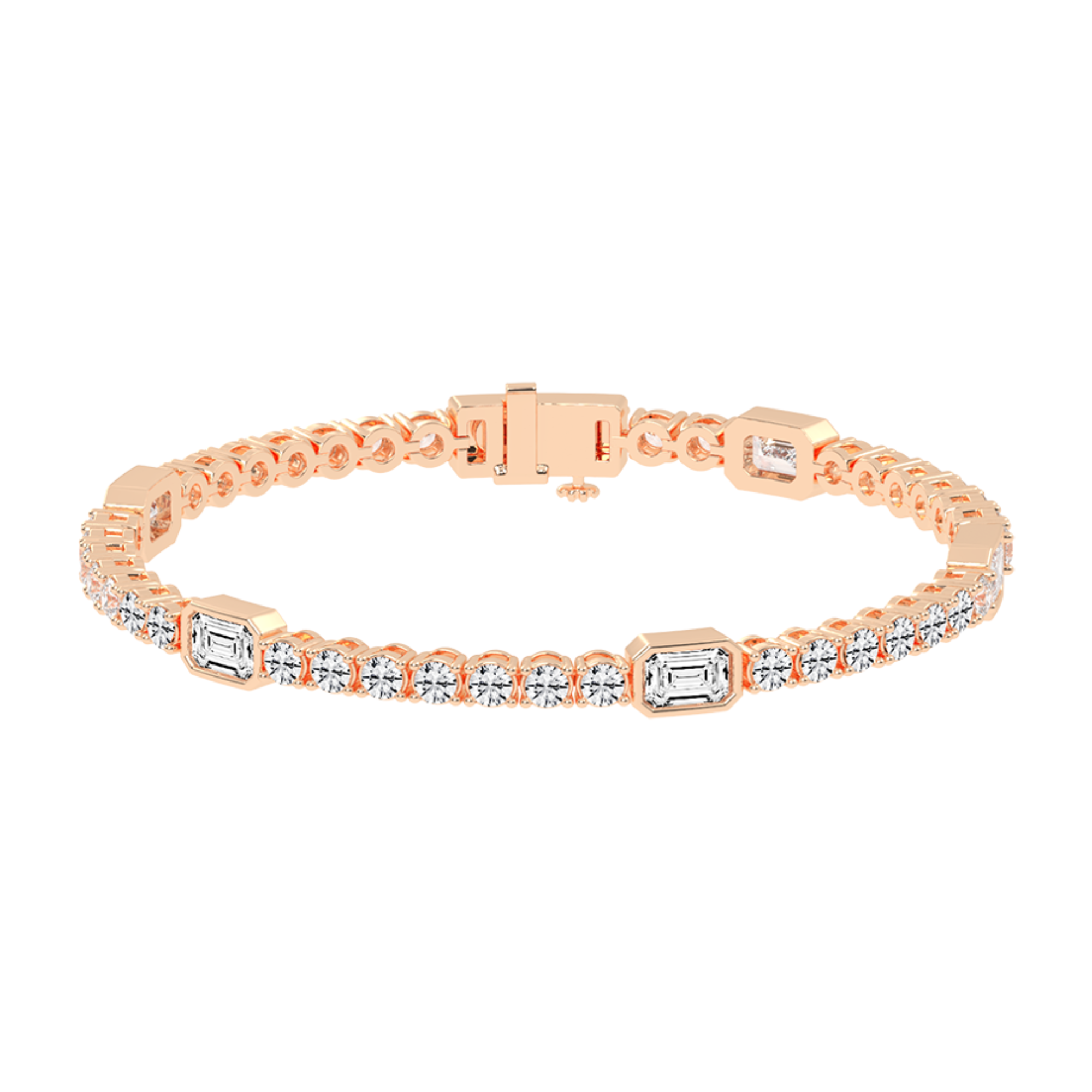 11 Cent Emerald Station Tennis Bracelet