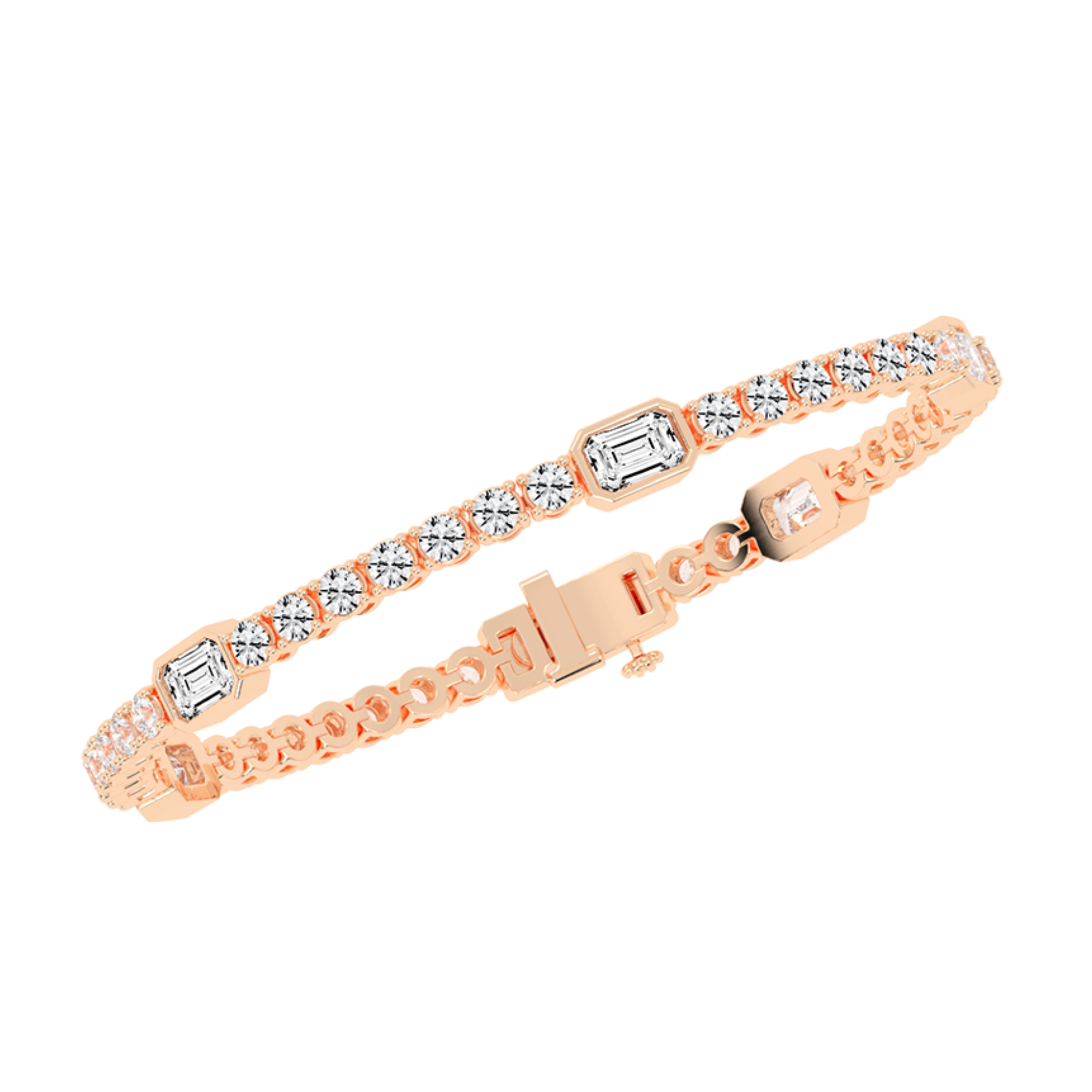 11 Cent Emerald Station Tennis Bracelet