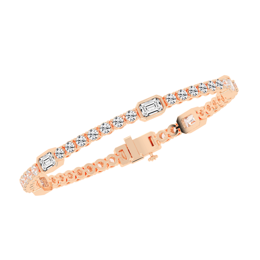 11 Cent Emerald Station Tennis Bracelet