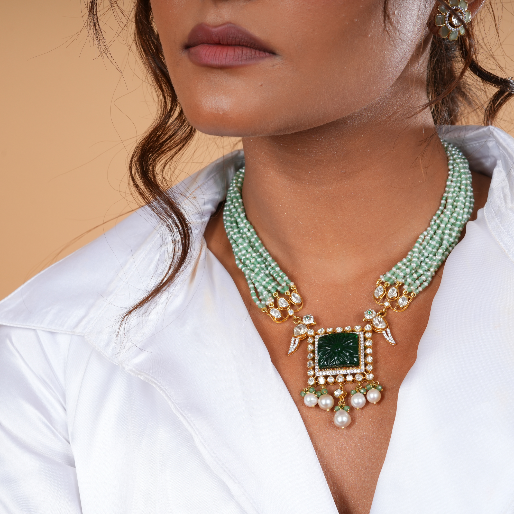 Mandakini Lab Grown Polki Necklace