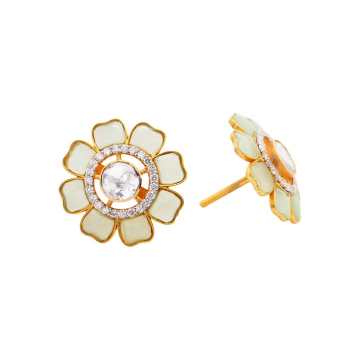Aadhira Lustre Lab Grown Polki Earrings