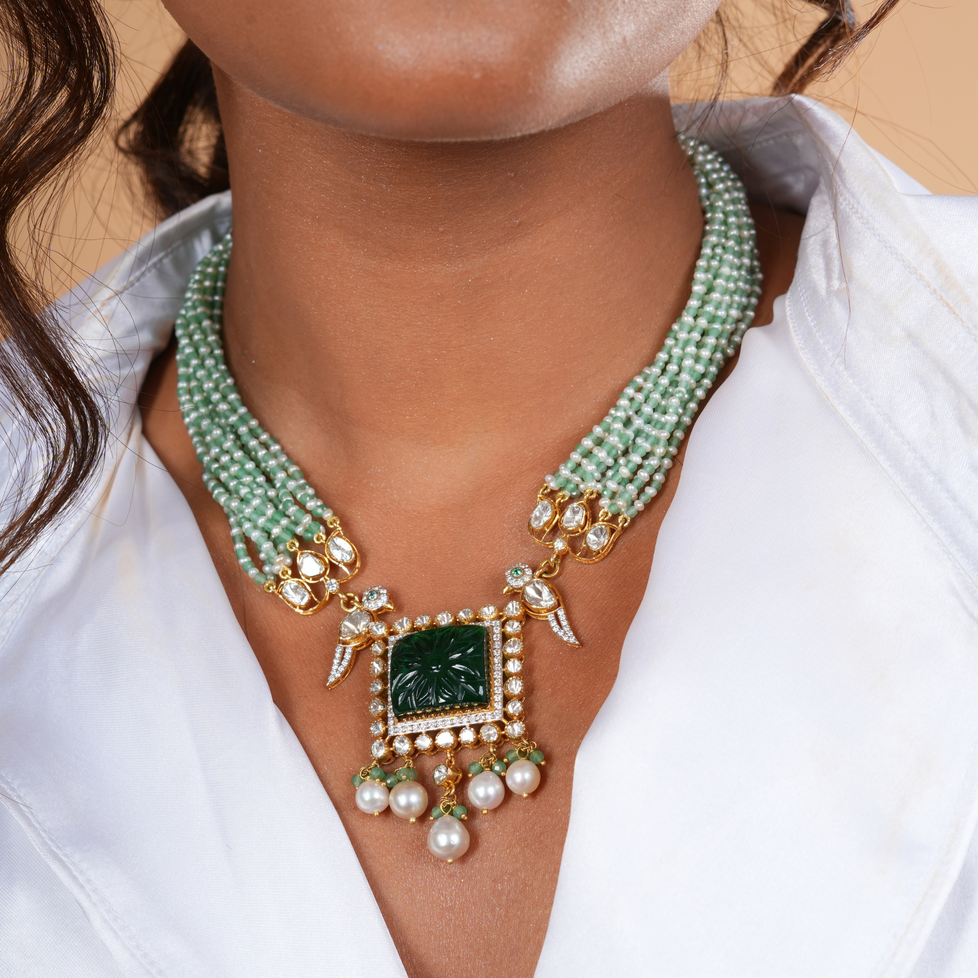 Mandakini Lab Grown Polki Necklace