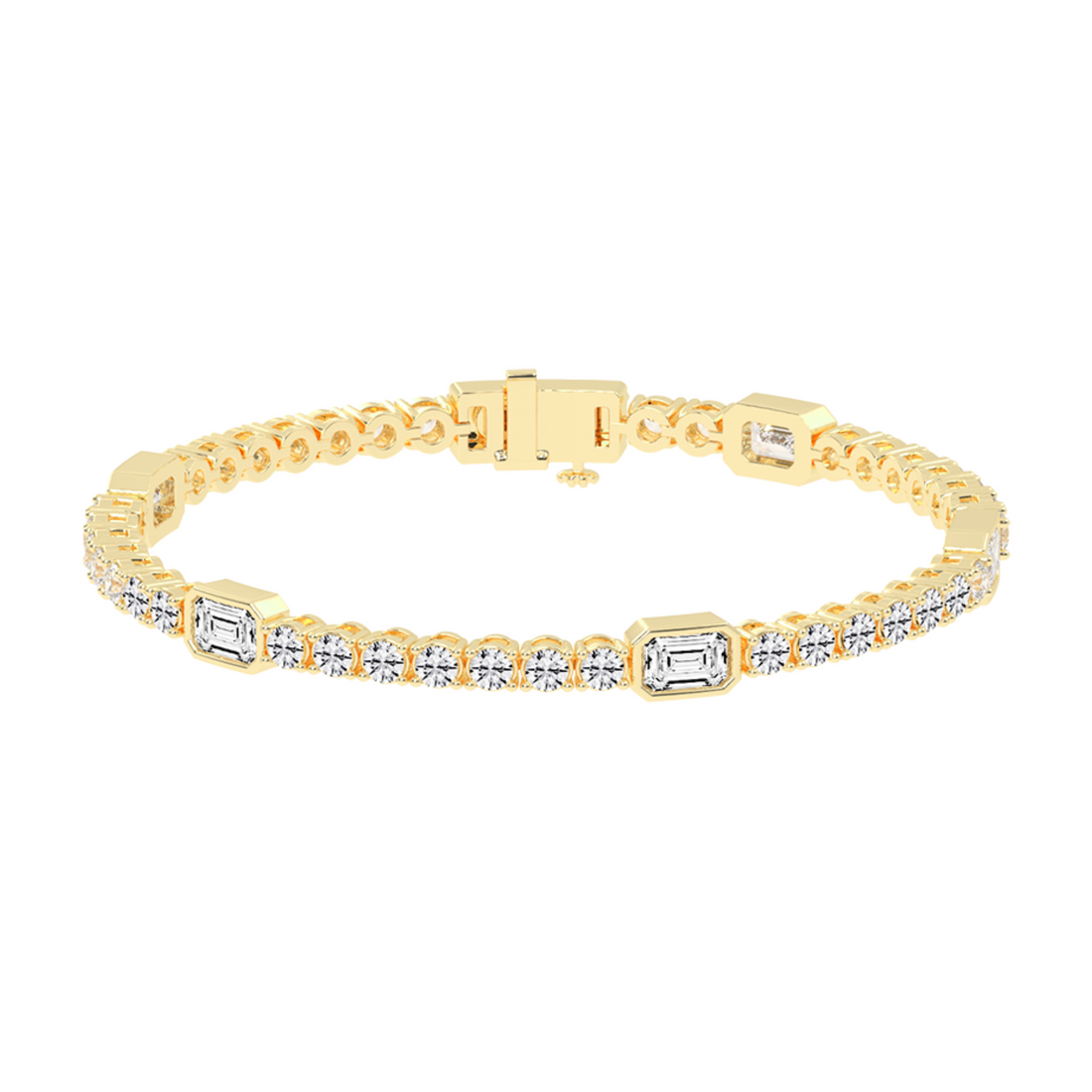 11 Cent Emerald Station Tennis Bracelet