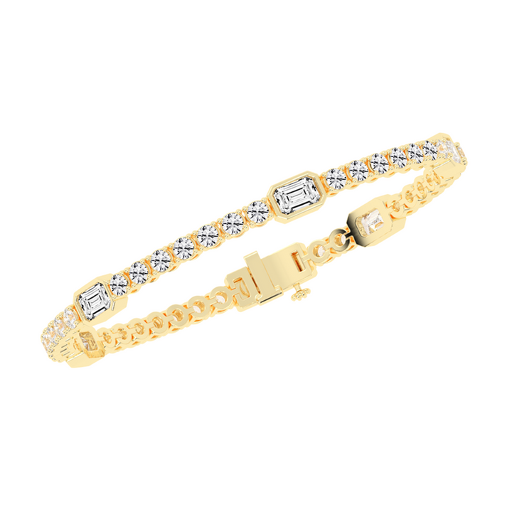 11 Cent Emerald Station Tennis Bracelet
