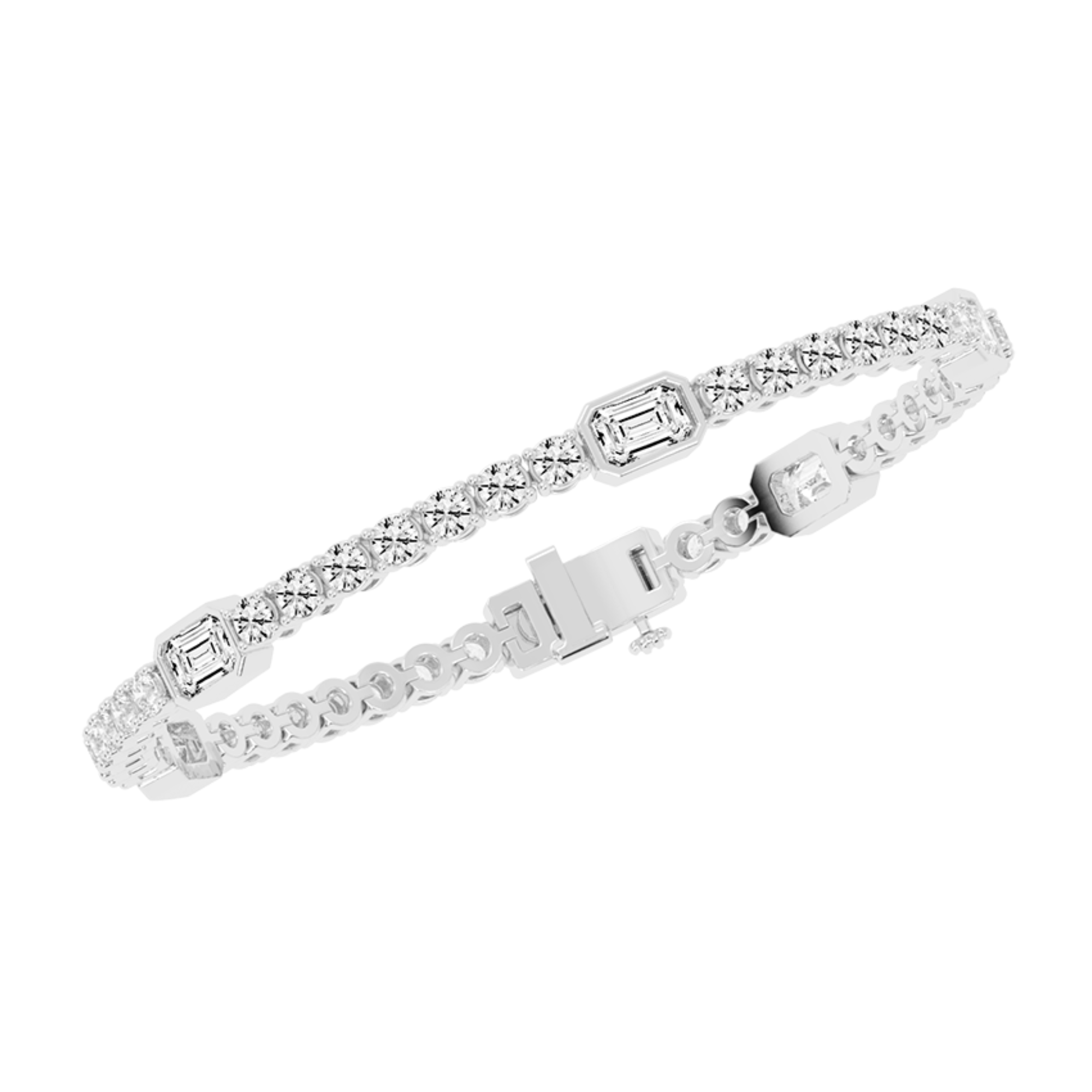 11 Cent Emerald Station Tennis Bracelet