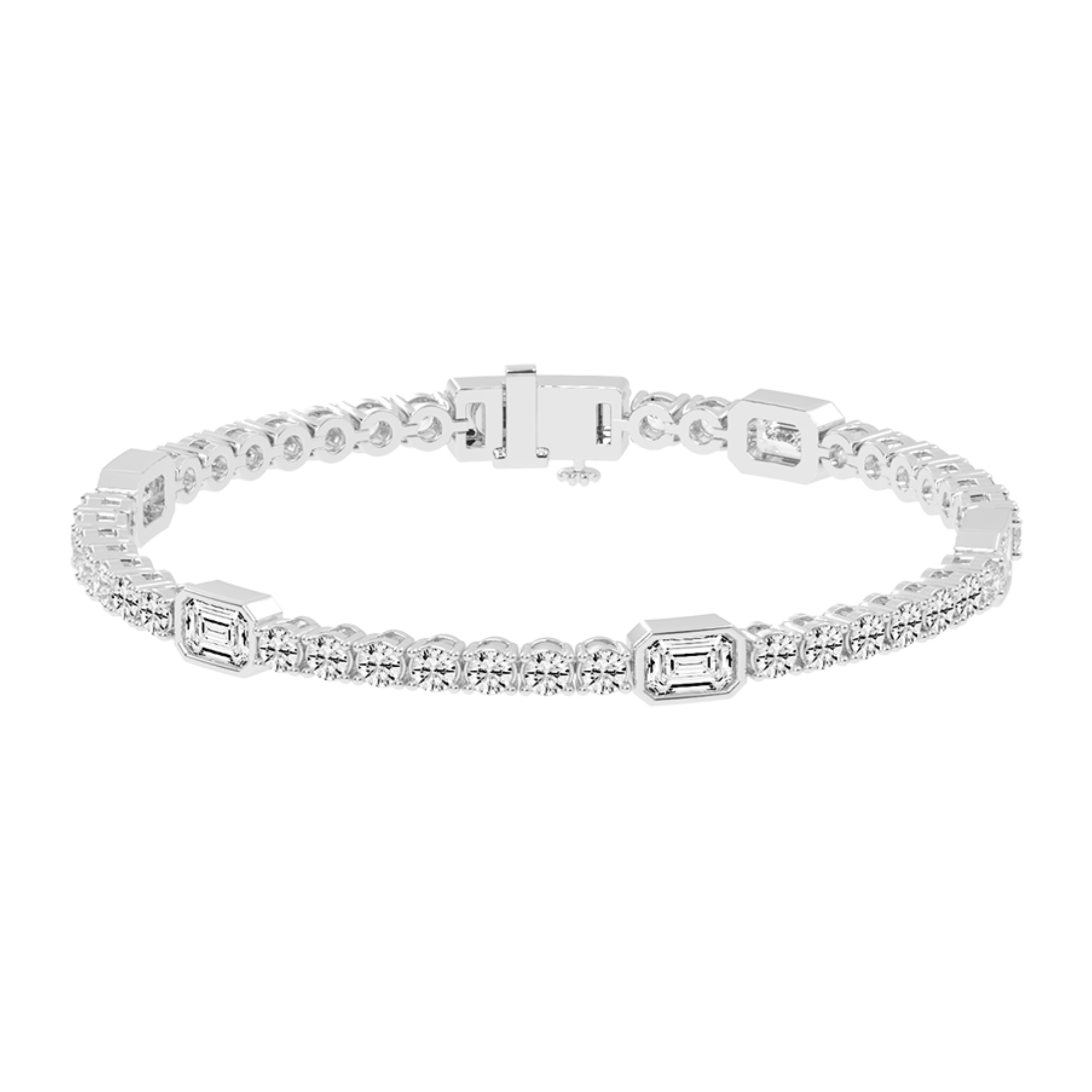 11 Cent Emerald Station Tennis Bracelet
