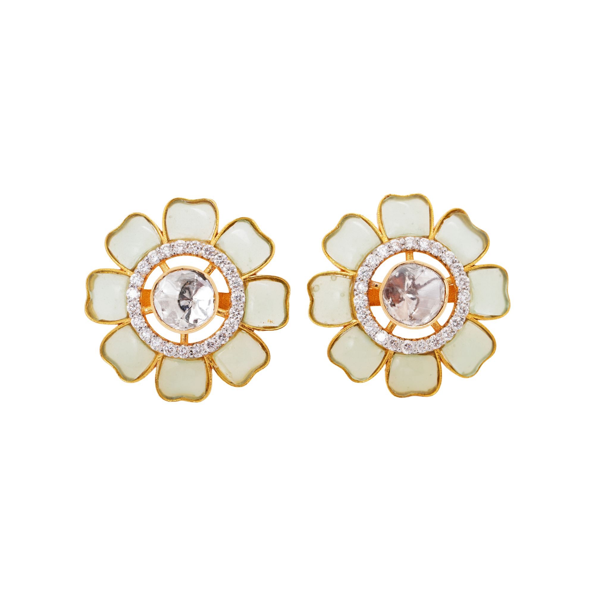 Aadhira Lustre Lab Grown Polki Earrings