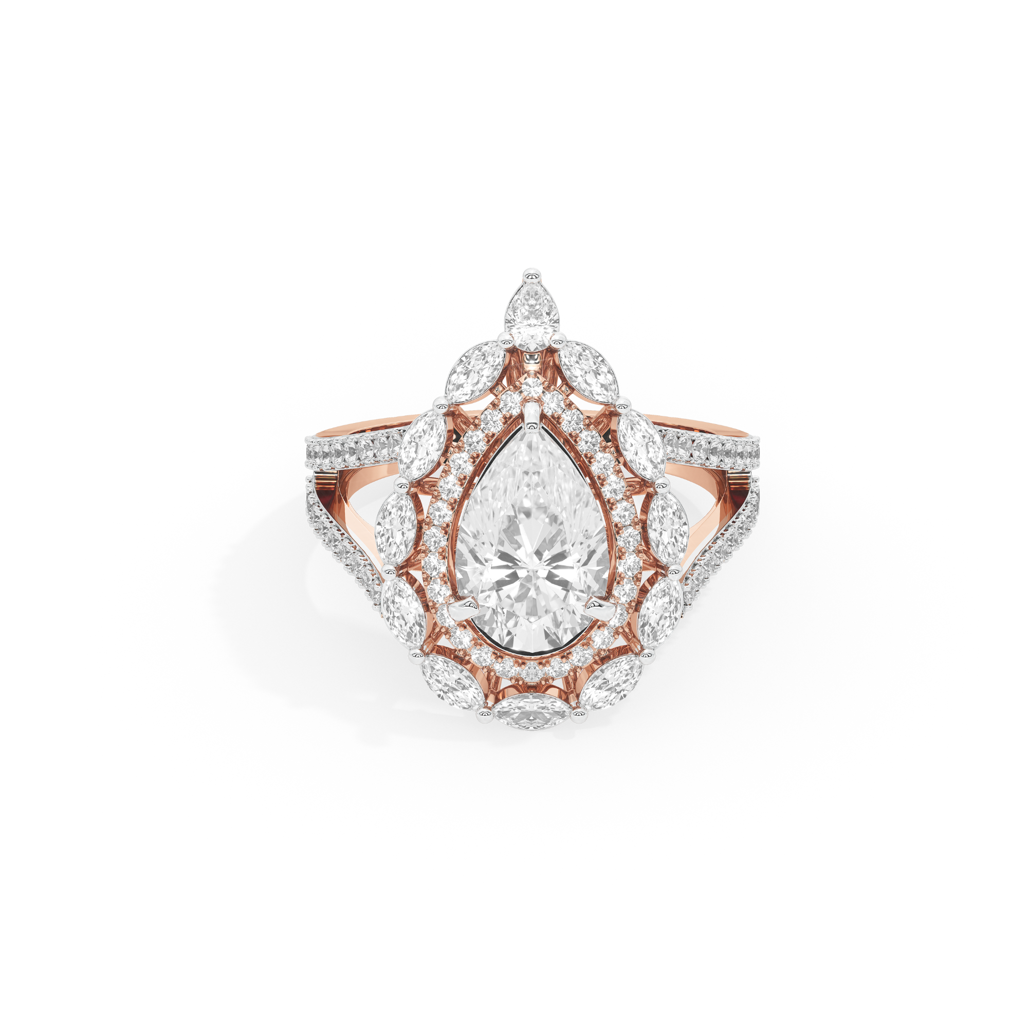 2 CT Amber Crown Diamond Ring