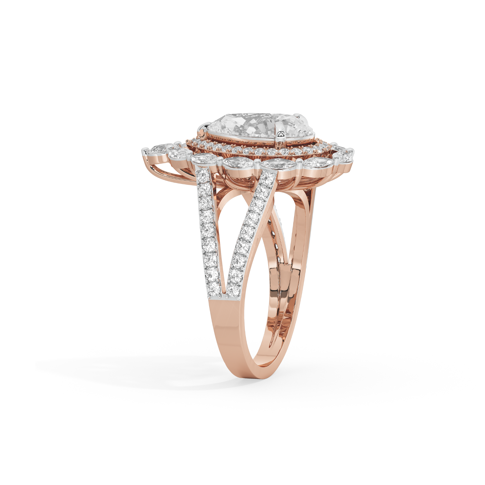 2 CT Amber Crown Diamond Ring