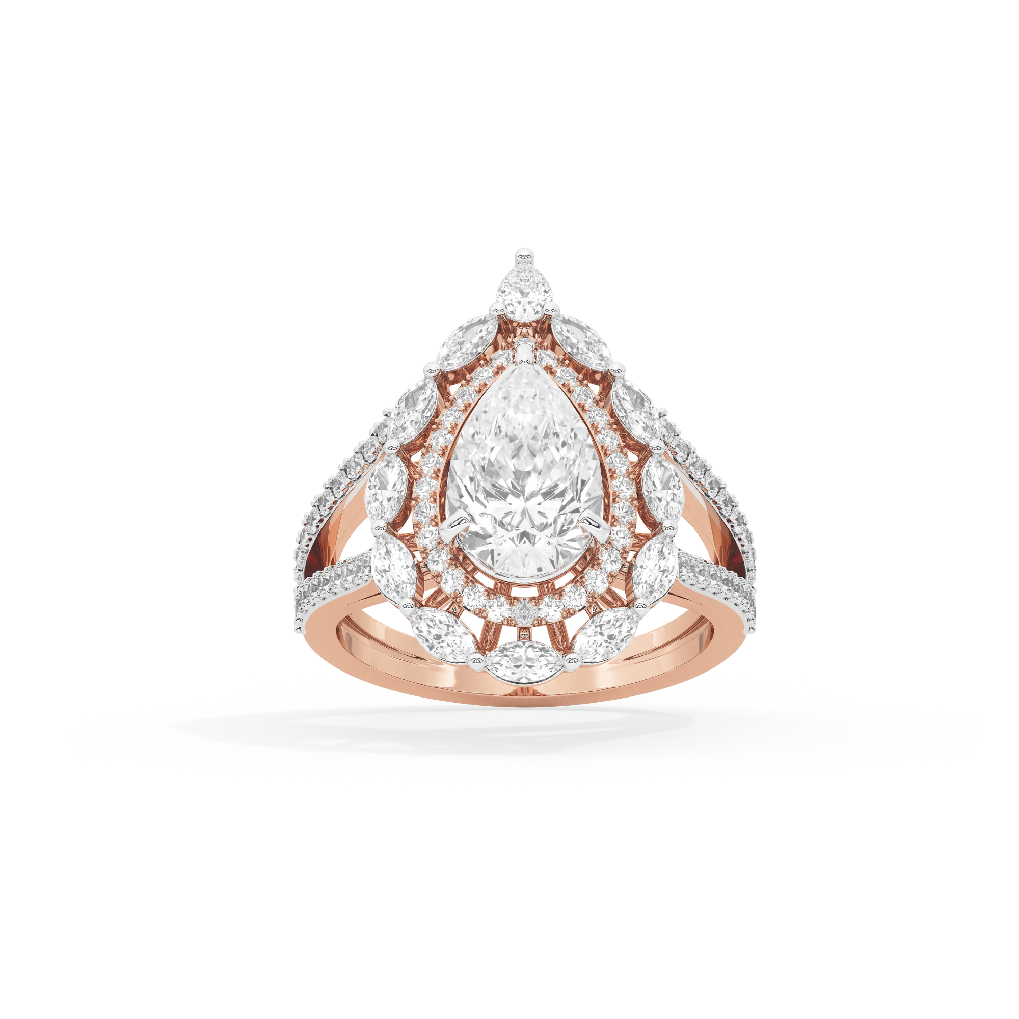 2 CT Amber Crown Diamond Ring