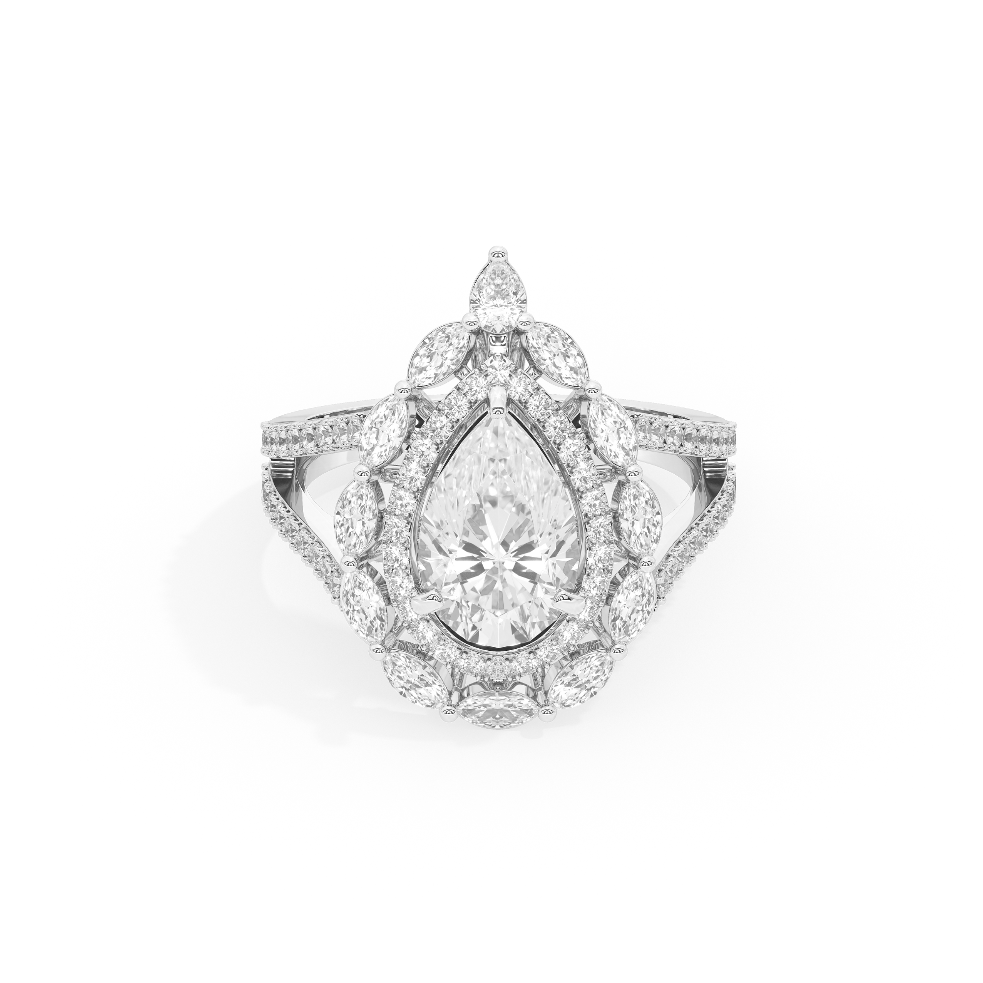 2 CT Amber Crown Diamond Ring