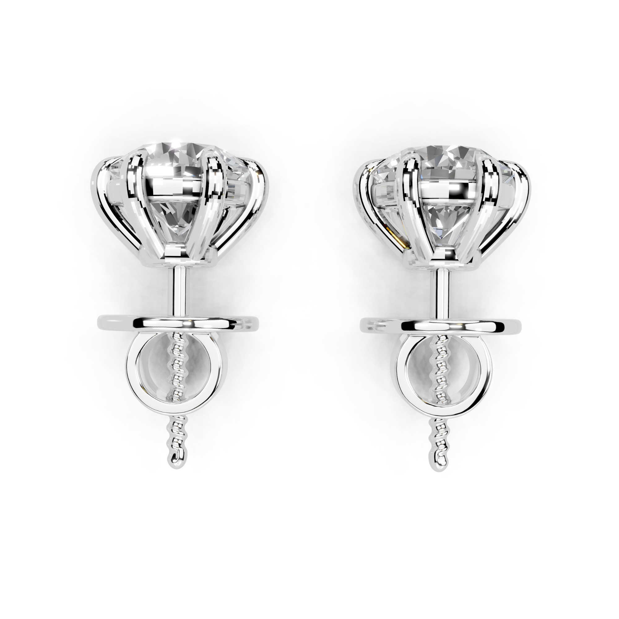 4 Carat Titanium Royale Solitaire Earrings
