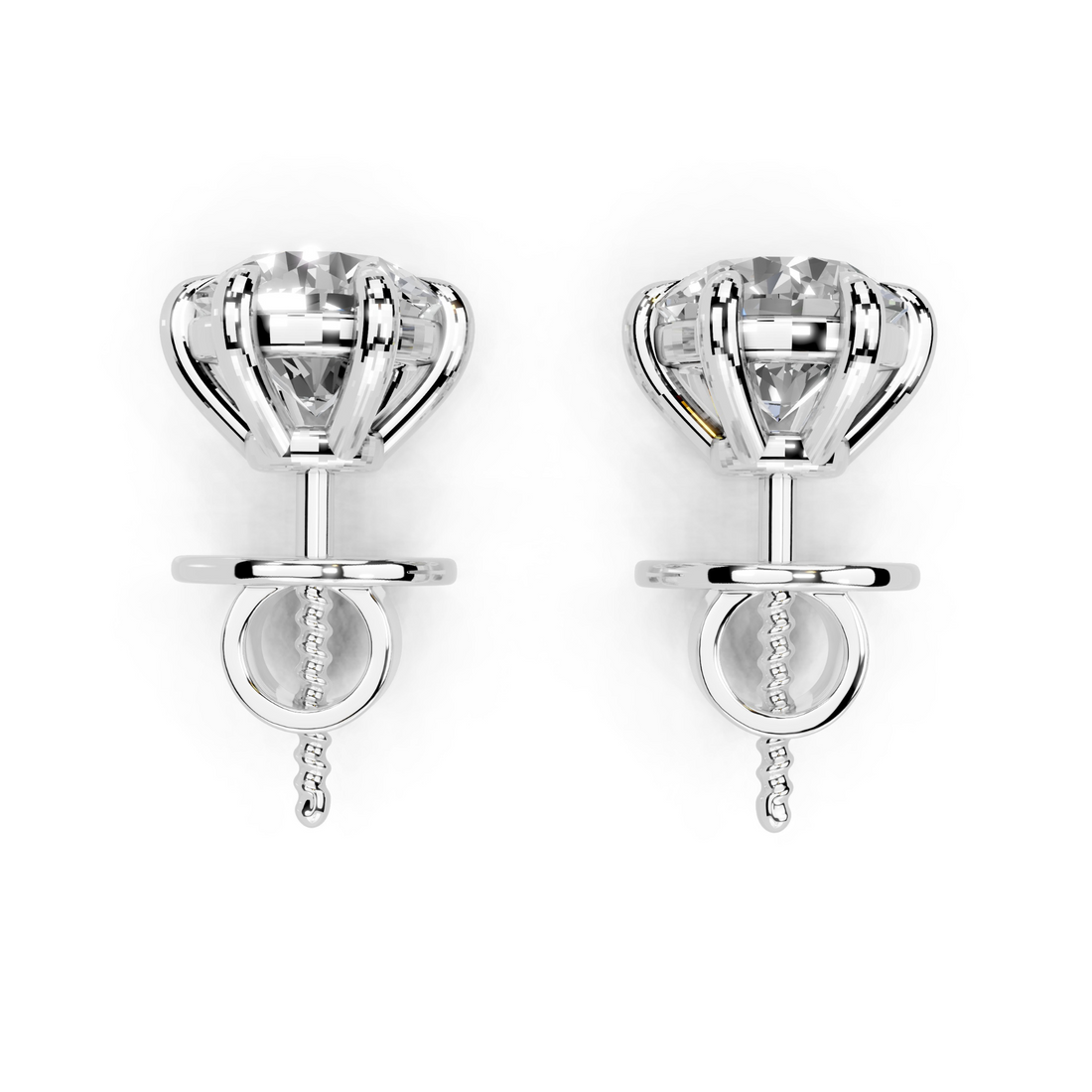 4 CT Titanium Royale Solitaire Earrings