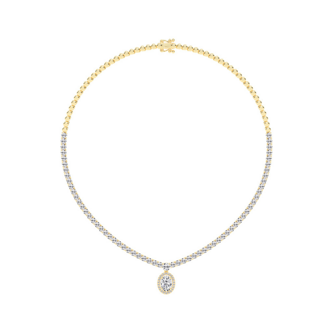 Lustrous Ellipse Diamond Necklace
