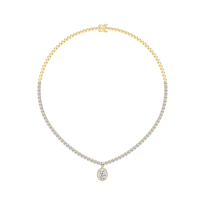 Lustrous Ellipse Diamond Necklace