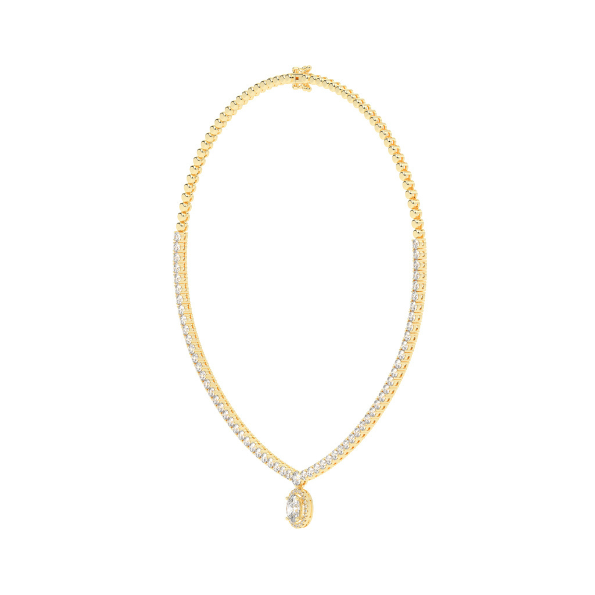 Lustrous Ellipse Diamond Necklace
