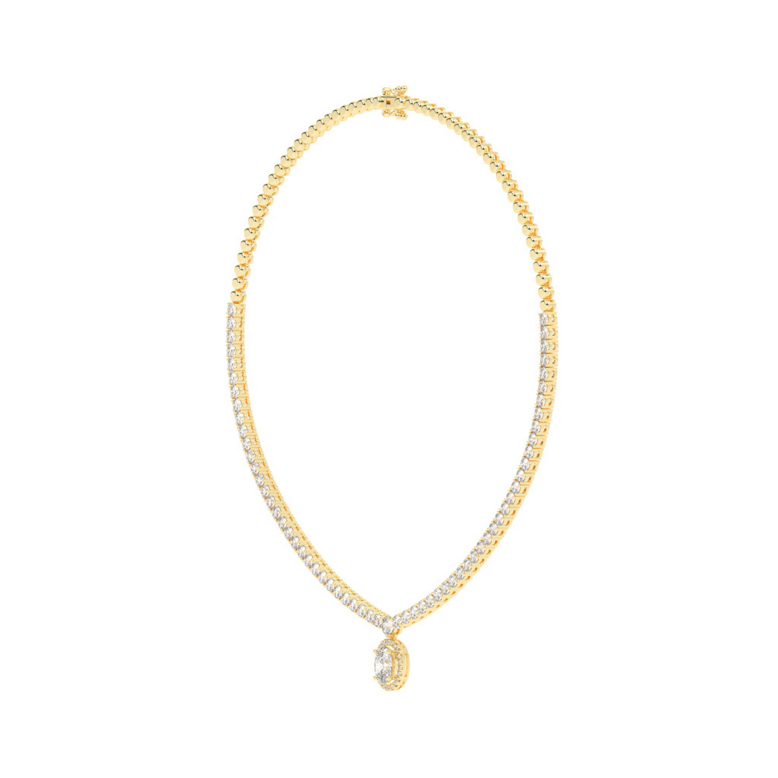Lustrous Ellipse Diamond Necklace