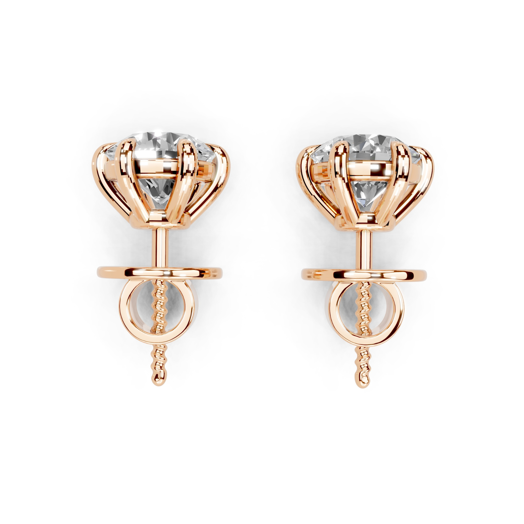 4 Carat Titanium Royale Solitaire Earrings