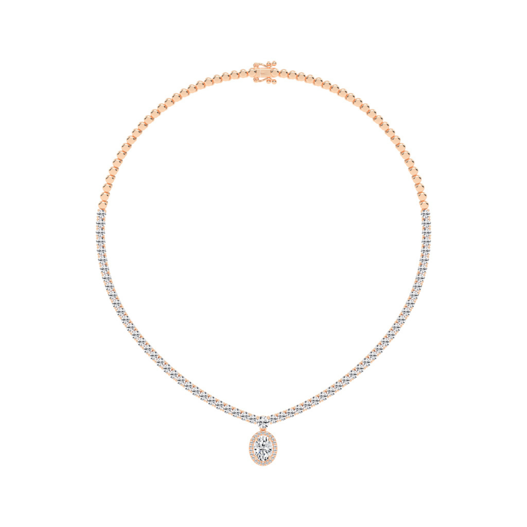 Lustrous Ellipse Diamond Necklace