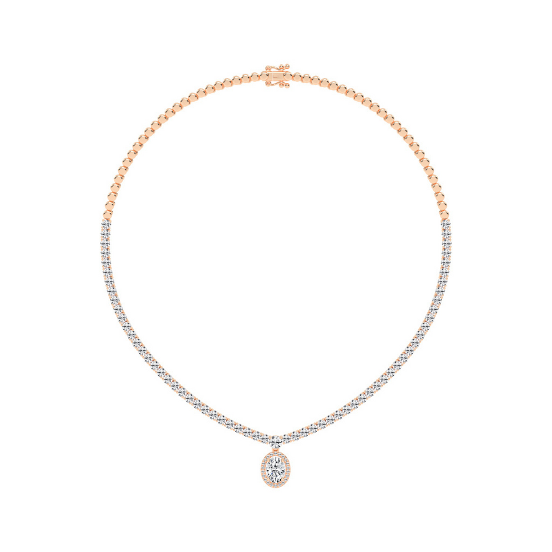 Lustrous Ellipse Diamond Necklace