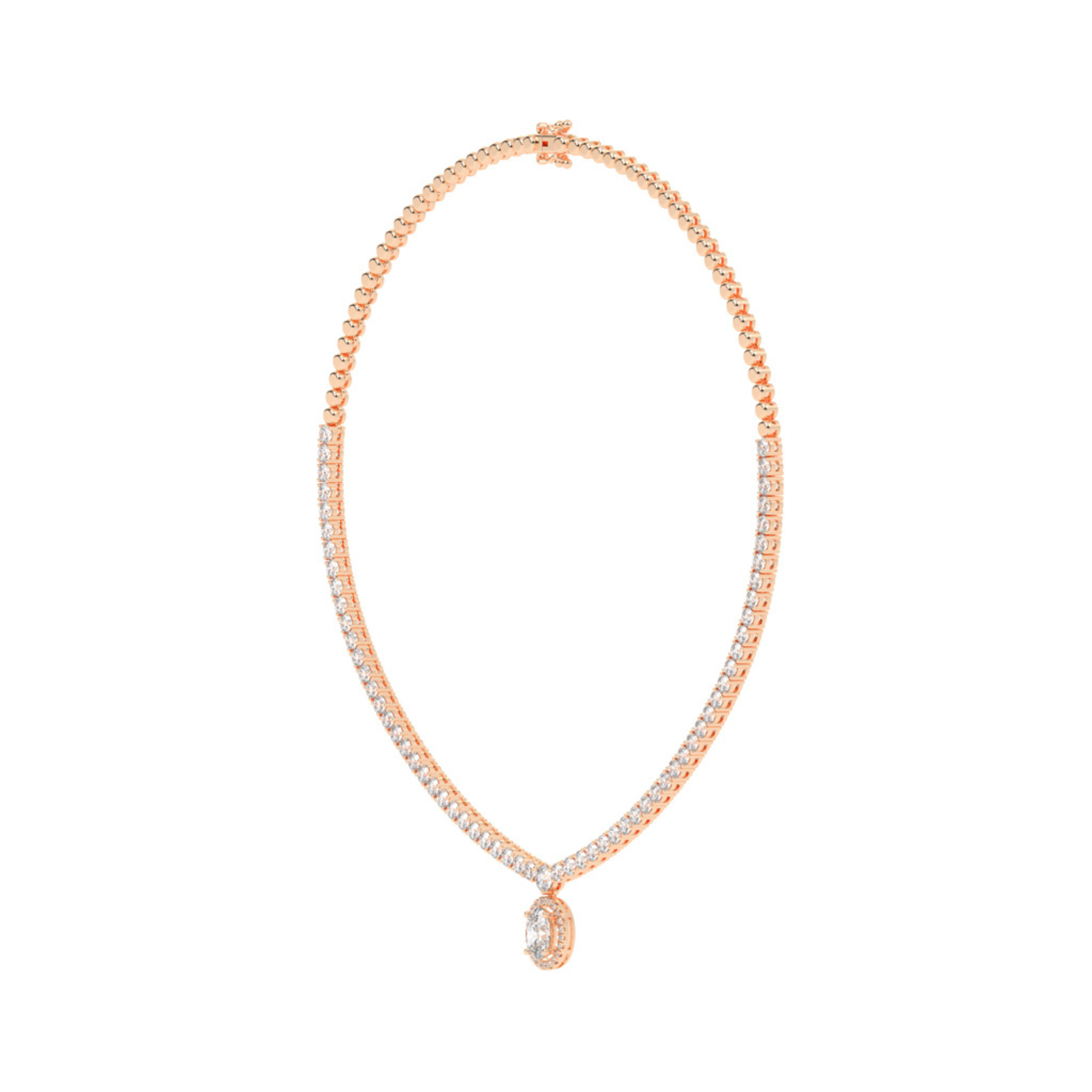 Lustrous Ellipse Diamond Necklace