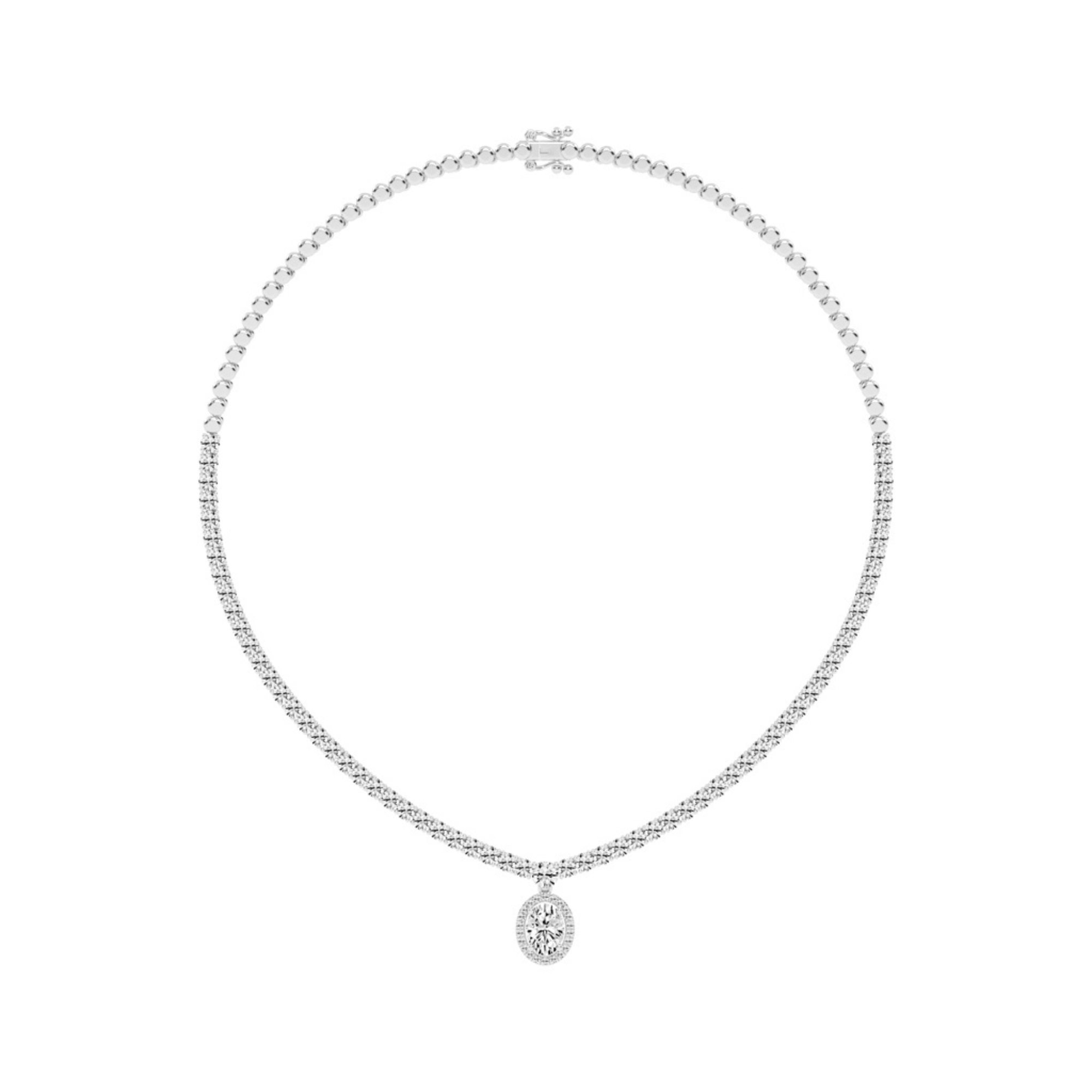 Lustrous Ellipse Diamond Necklace
