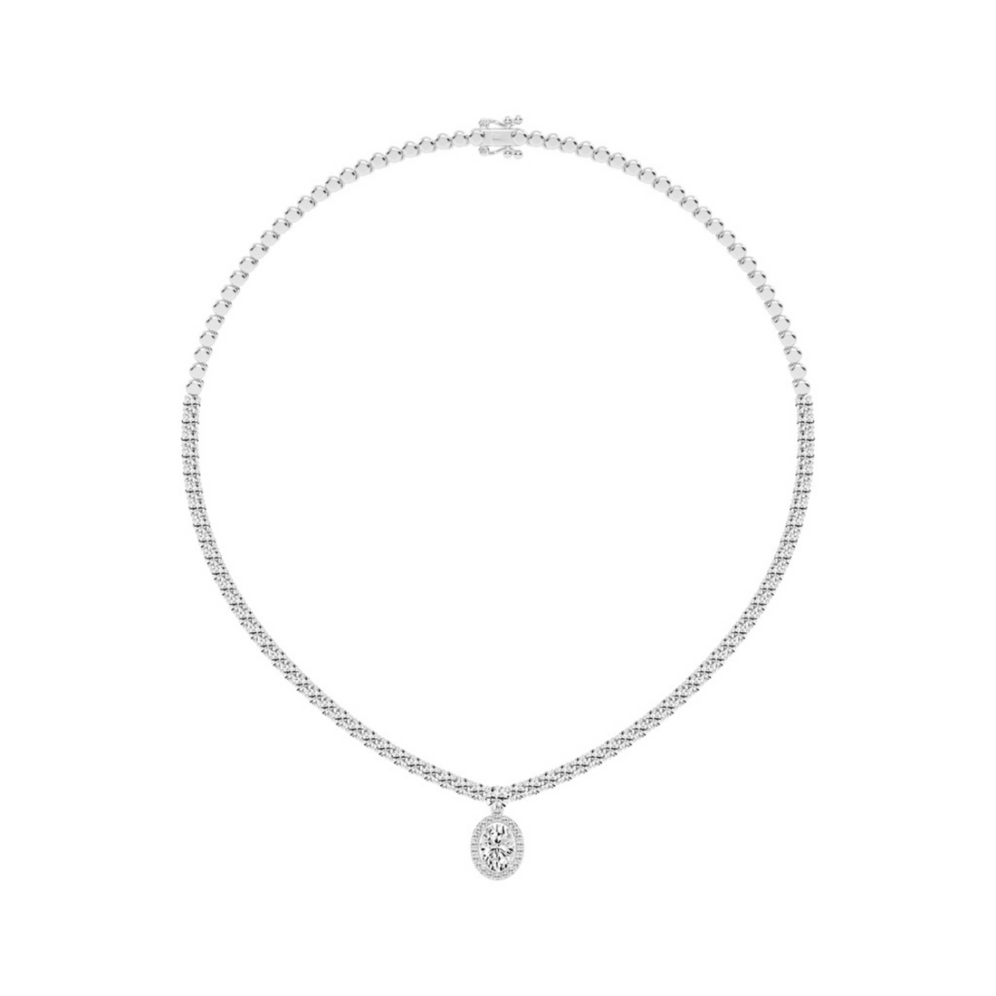 Lustrous Ellipse Diamond Necklace