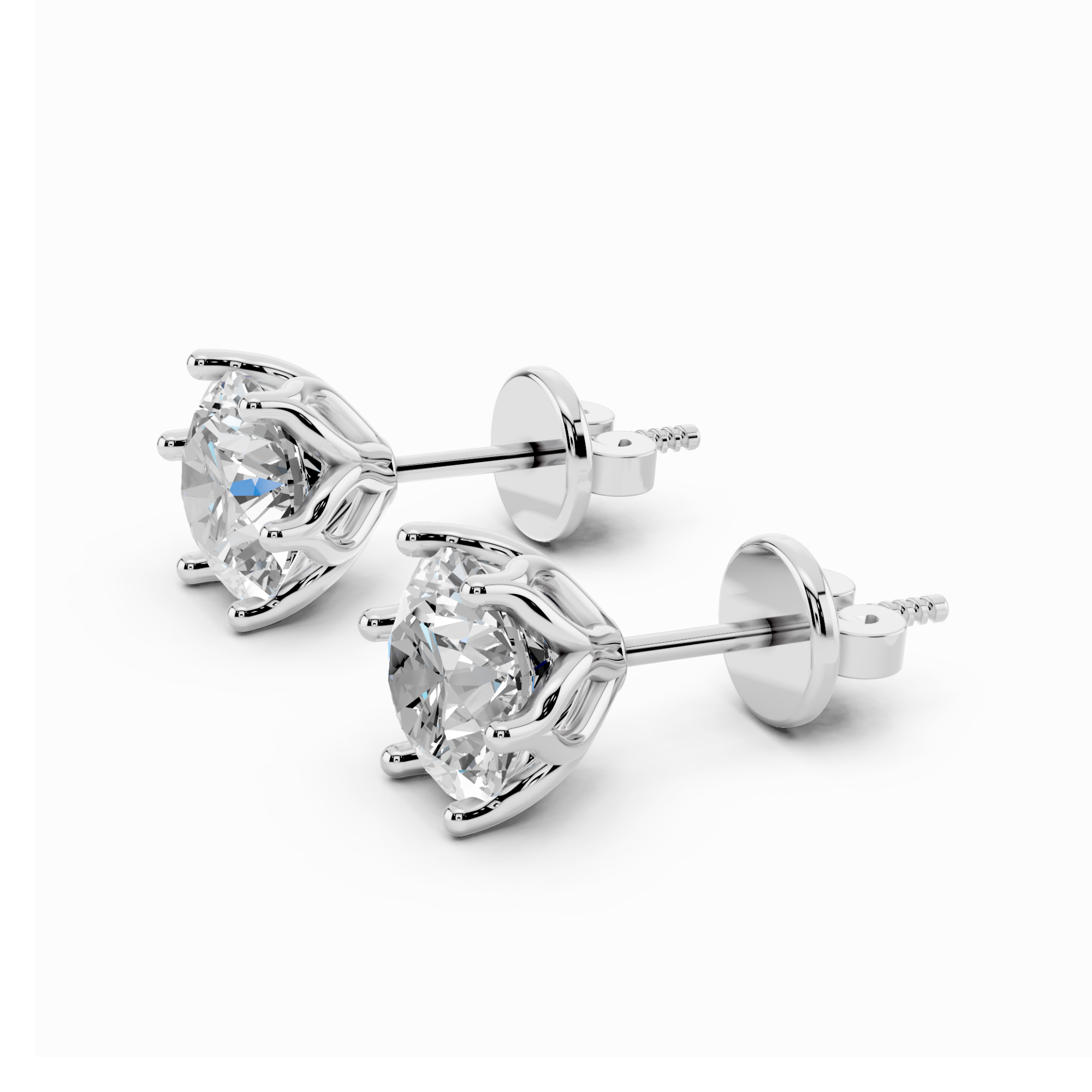 3 Carat Lotus Petal Solitaire Earrings