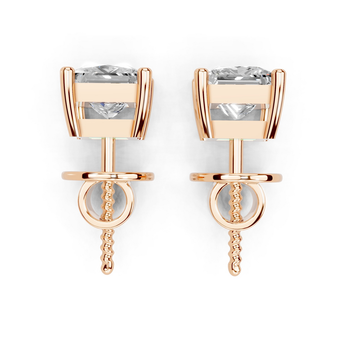 Patricia Princess Cut Diamond Studs