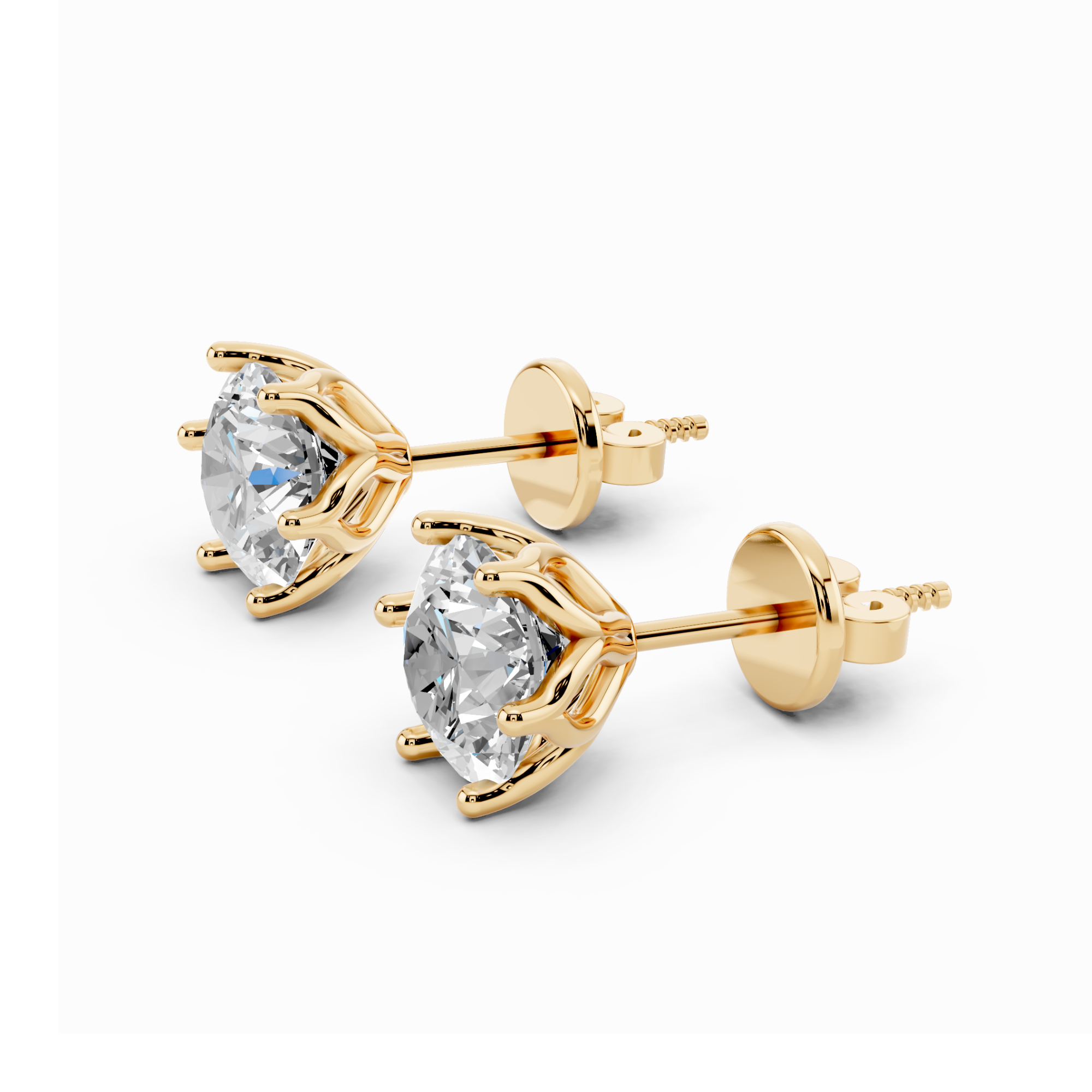 3 Carat Lotus Petal Solitaire Earrings
