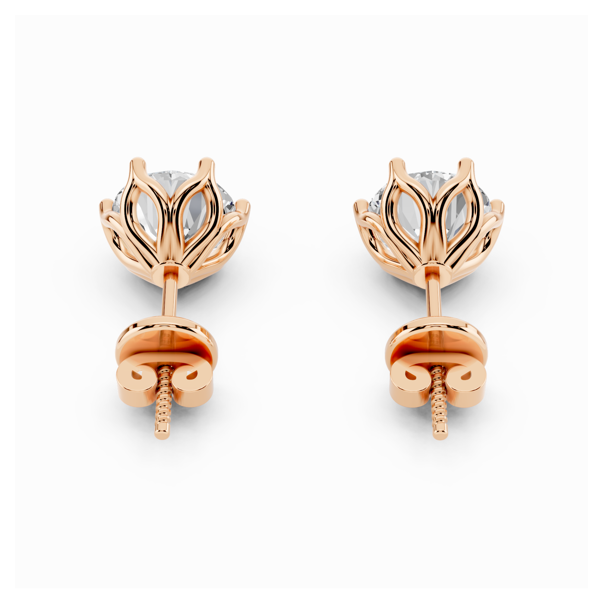3 Carat Lotus Petal Solitaire Earrings