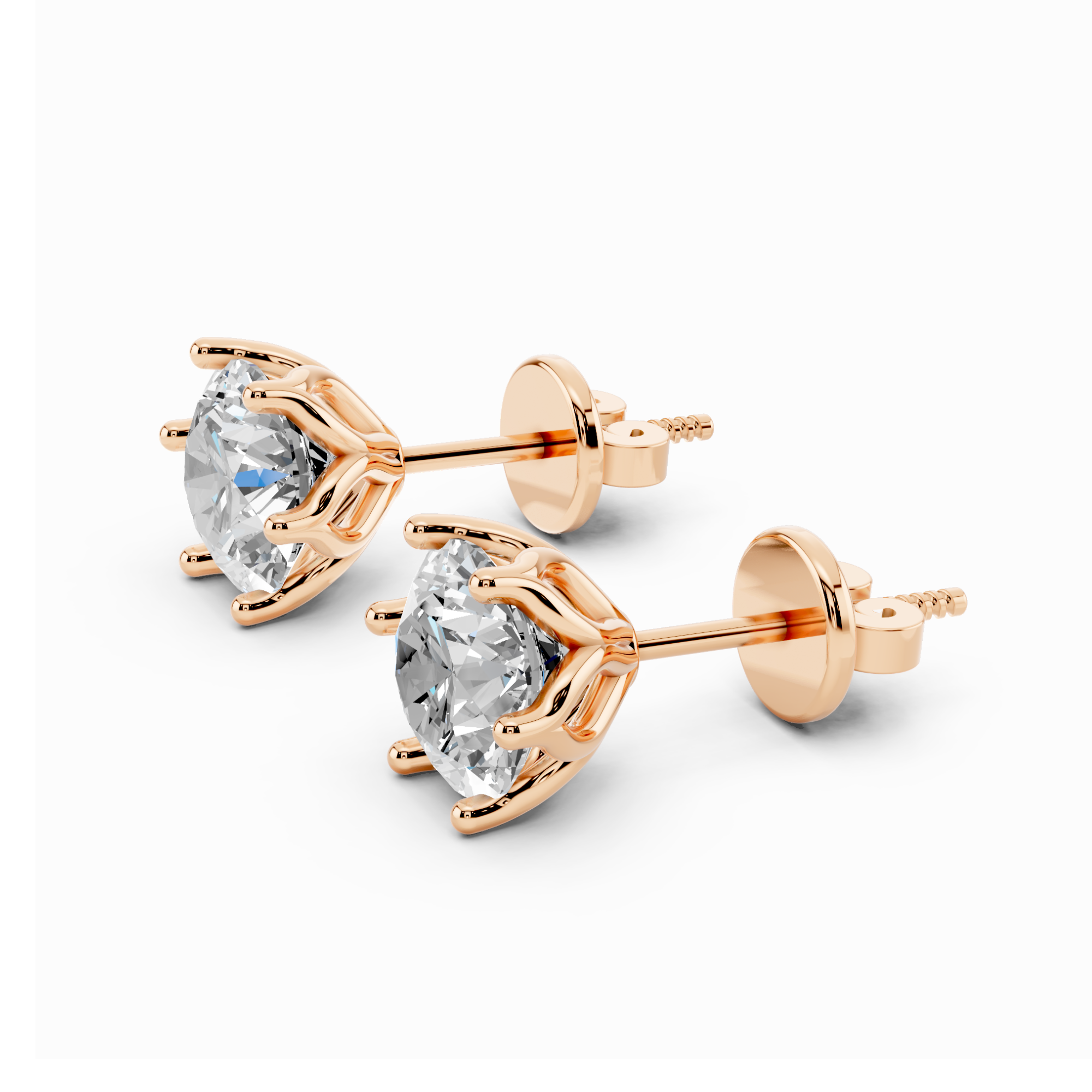 3 Carat Lotus Petal Solitaire Earrings
