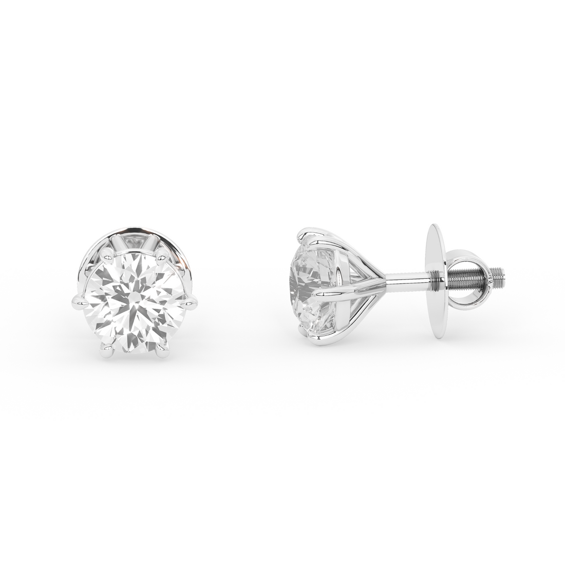 3 CT Regal Apex Solitaire Earrings