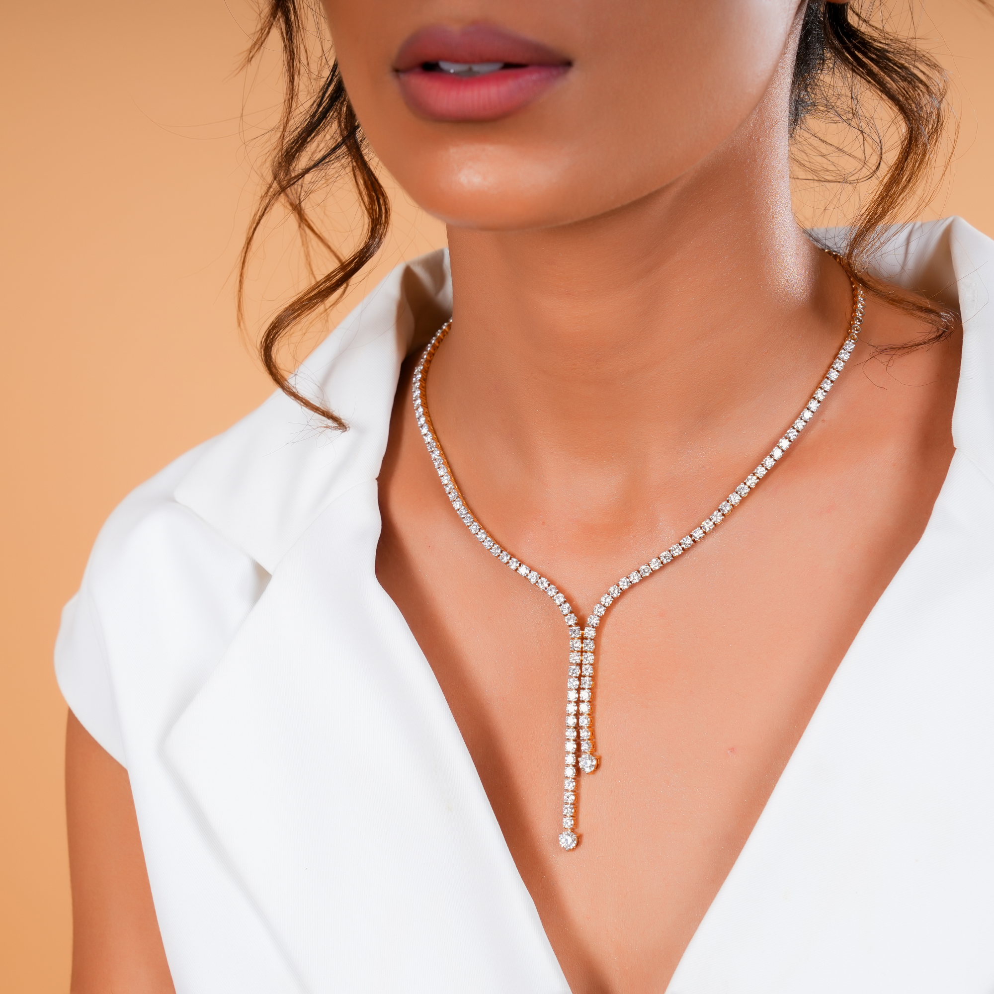 Clarina Drop Diamond Necklace