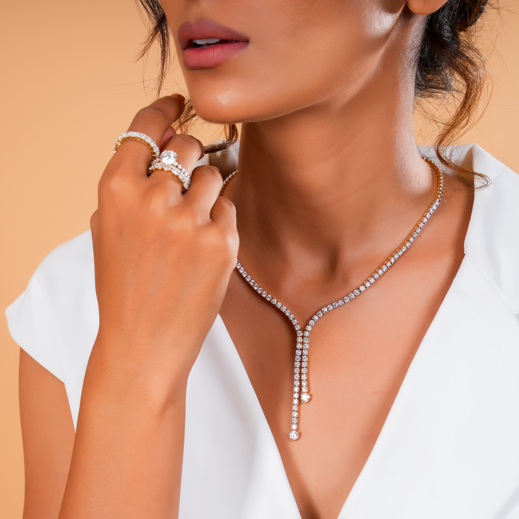 Clarina Drop Diamond Necklace