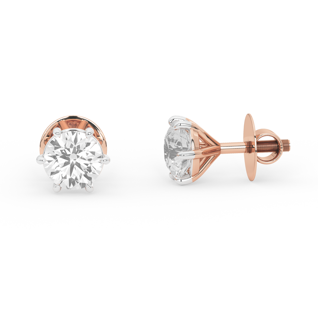3 CT Regal Apex Solitaire Earrings