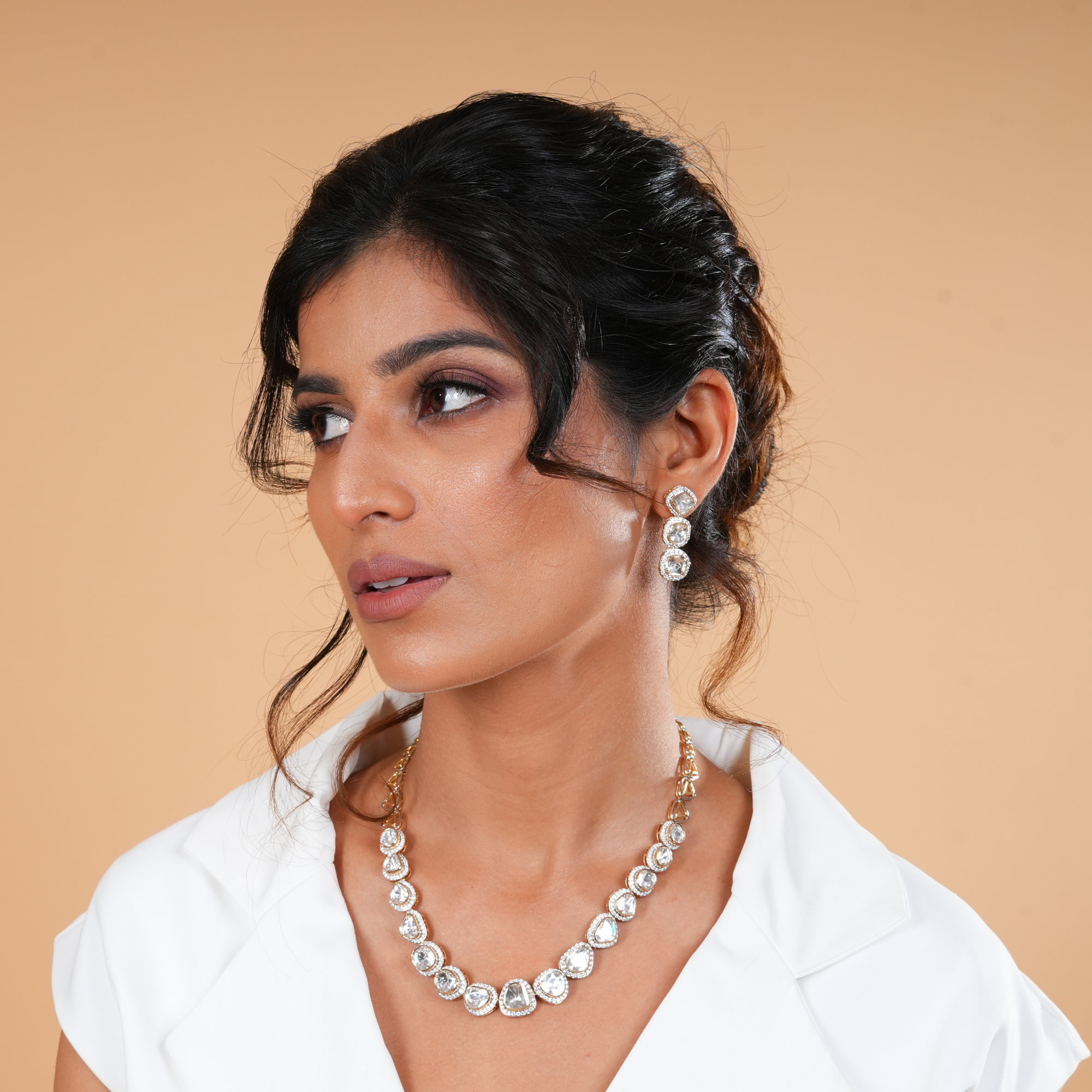 Mahira Bloom Lab Grown Polki Earrings