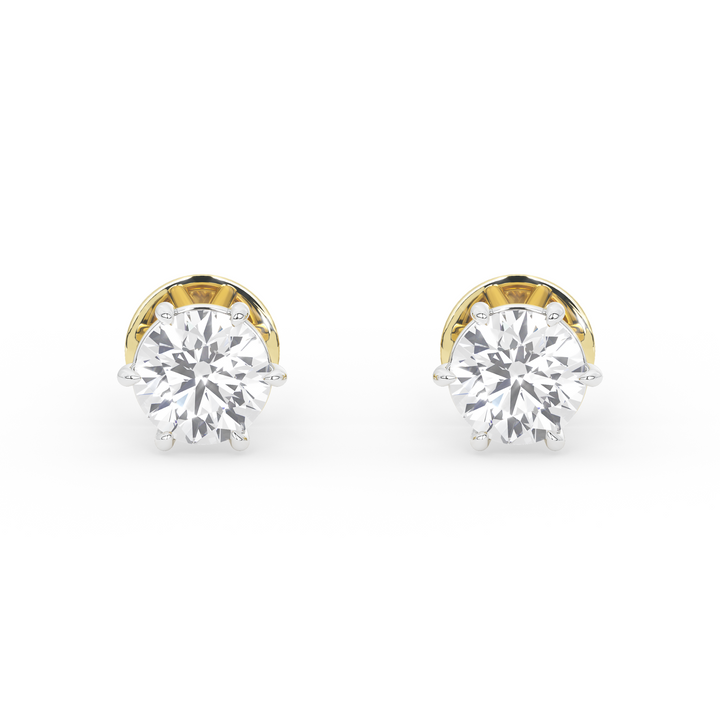 3 CT Regal Apex Solitaire Earrings