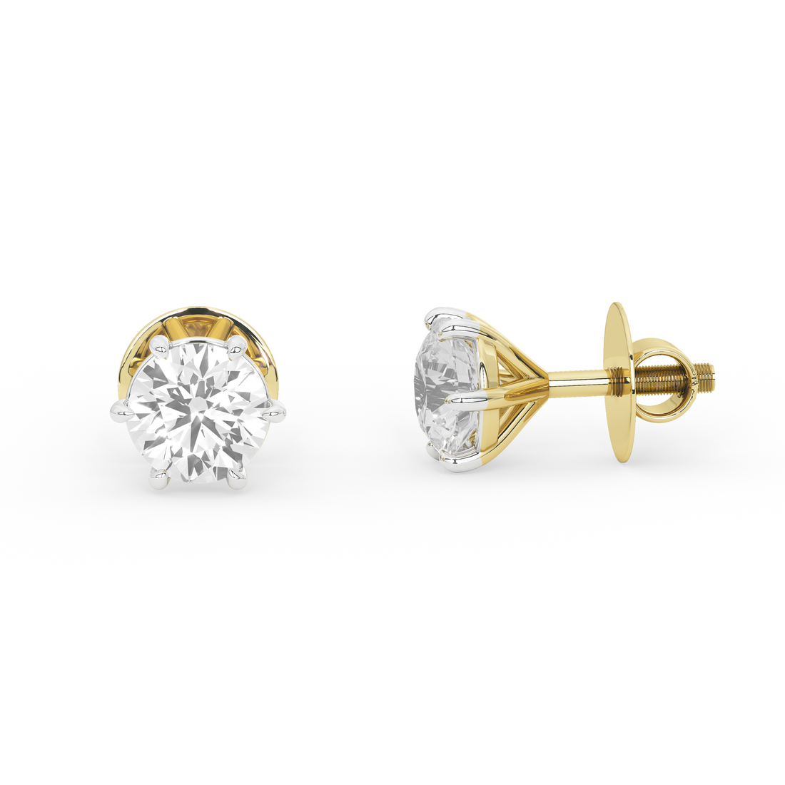 3 CT Regal Apex Solitaire Earrings