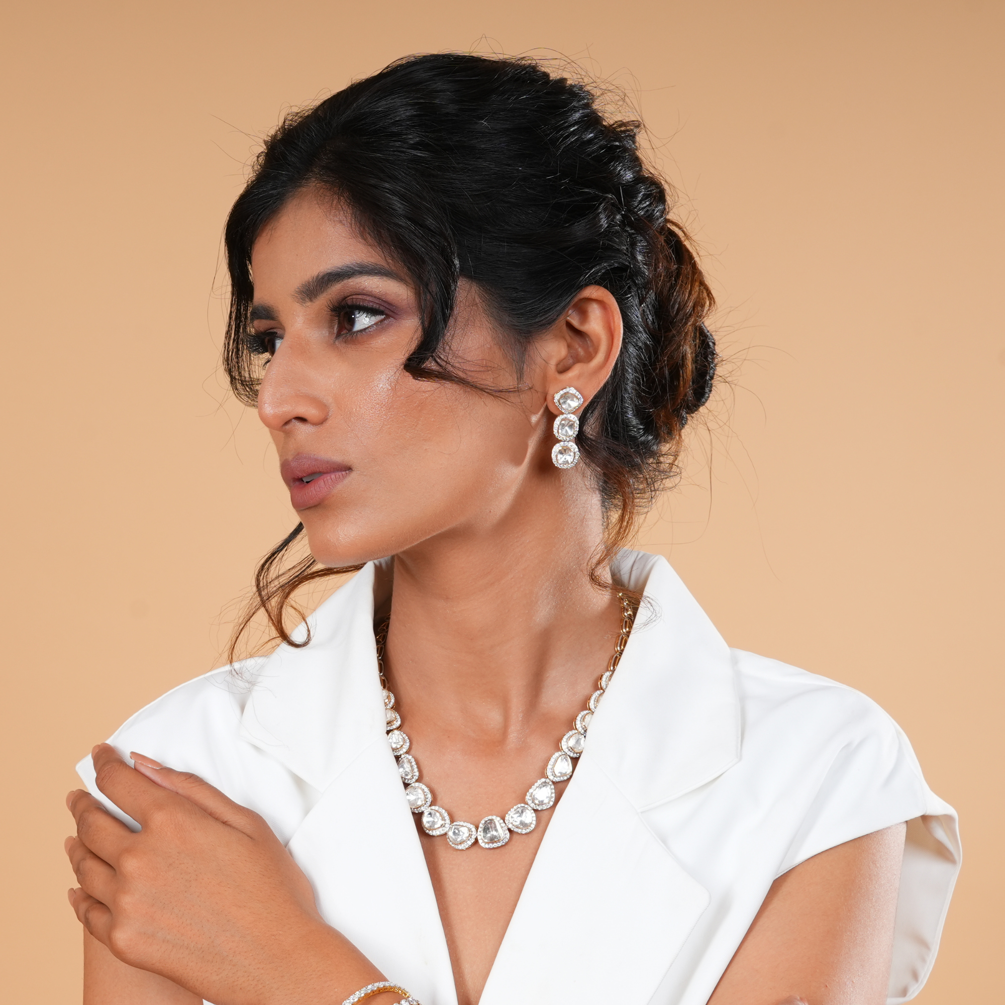 Mahira Bloom Lab Grown Polki Earrings