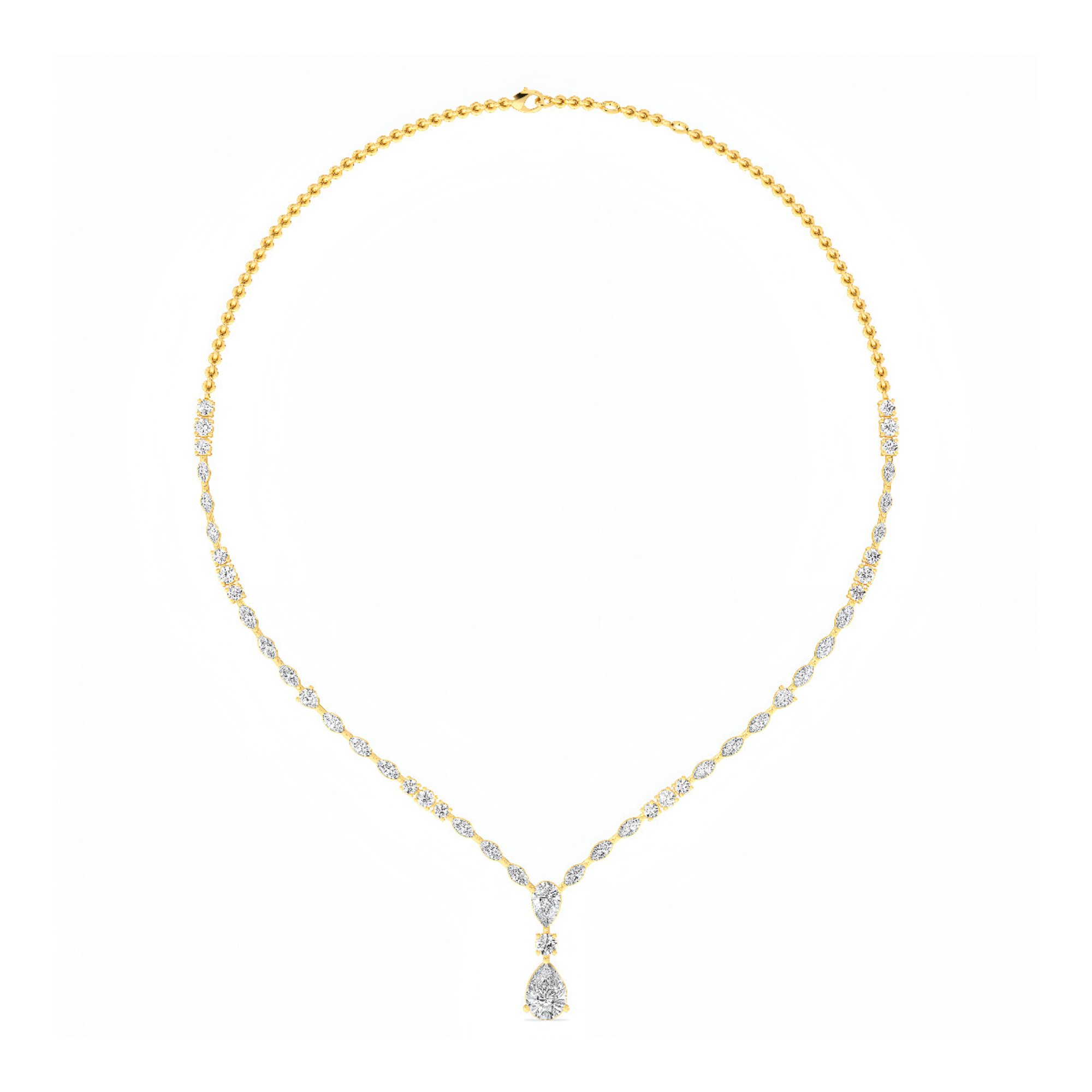 Phoenix Lace Tear Drop Diamond Necklace