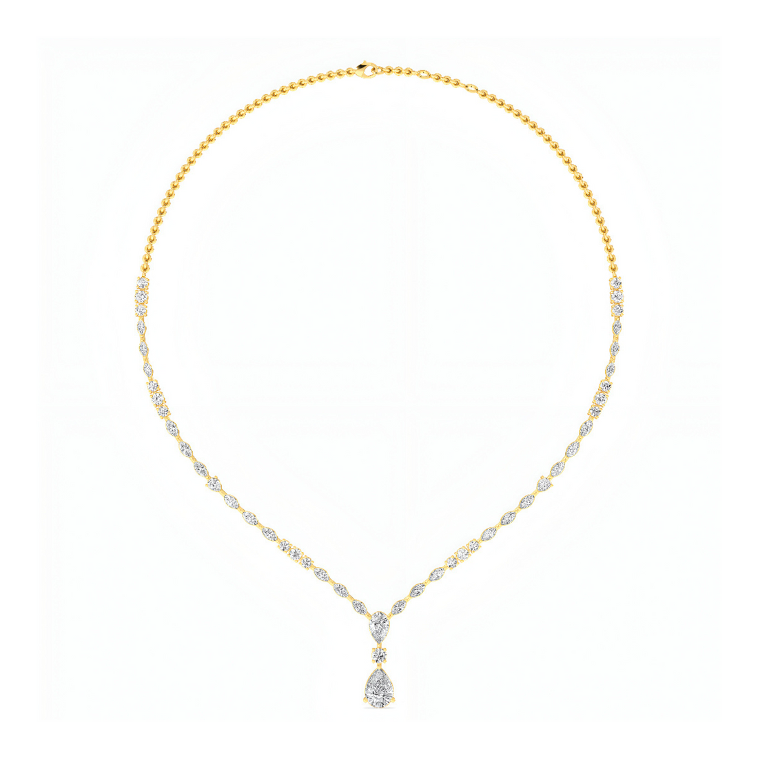 Phoenix Lace Tear Drop Diamond Necklace