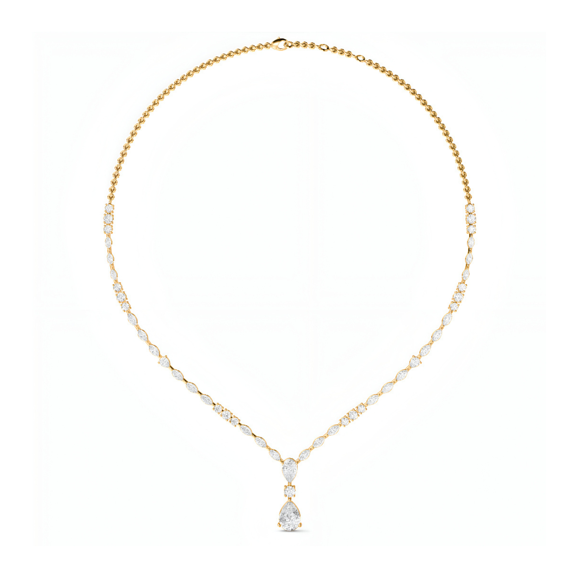 Phoenix Lace Tear Drop Diamond Necklace