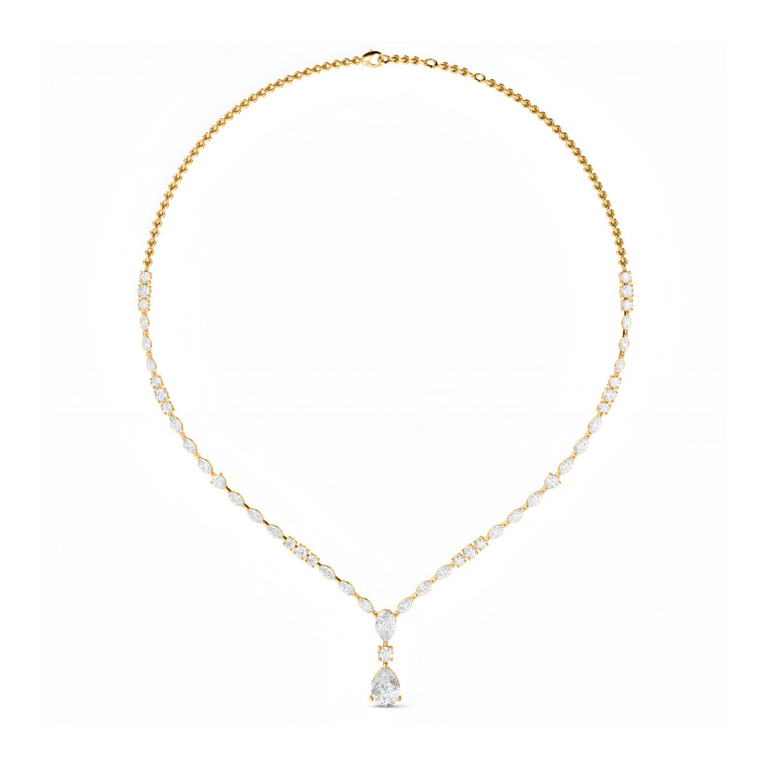 Phoenix Lace Tear Drop Diamond Necklace