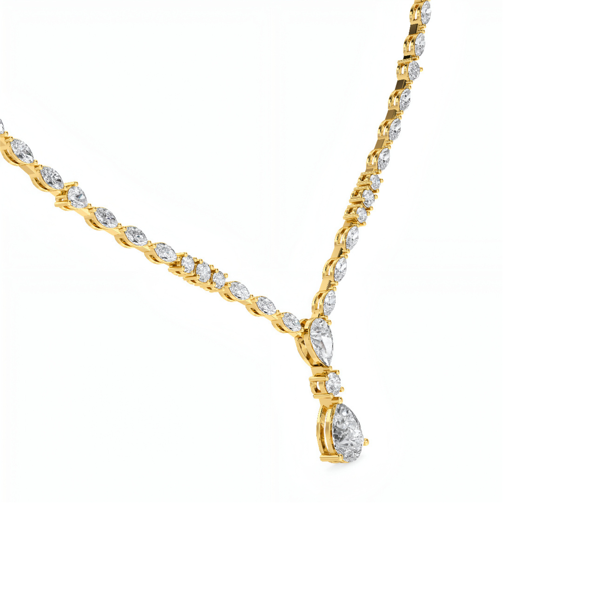 Phoenix Lace Tear Drop Diamond Necklace