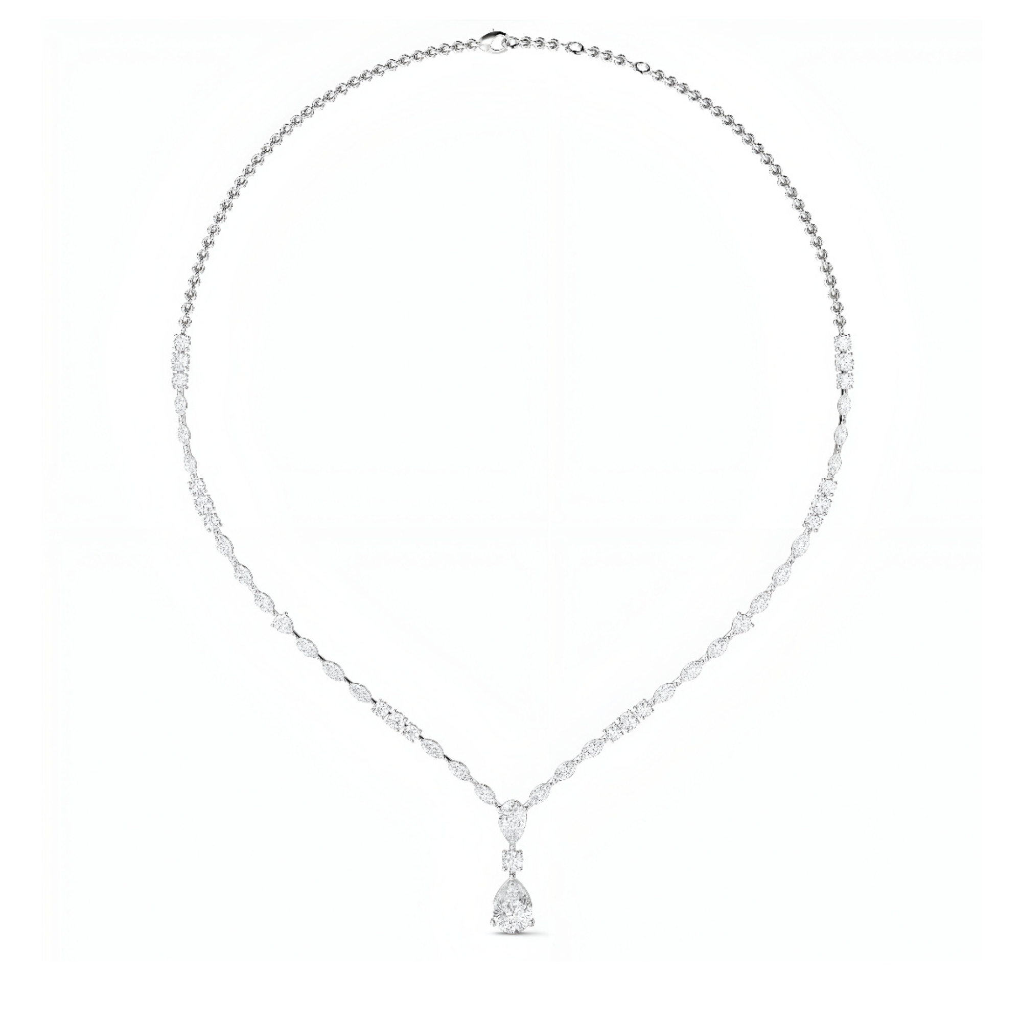 Phoenix Lace Tear Drop Diamond Necklace