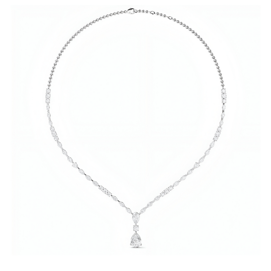 Phoenix Lace Tear Drop Diamond Necklace