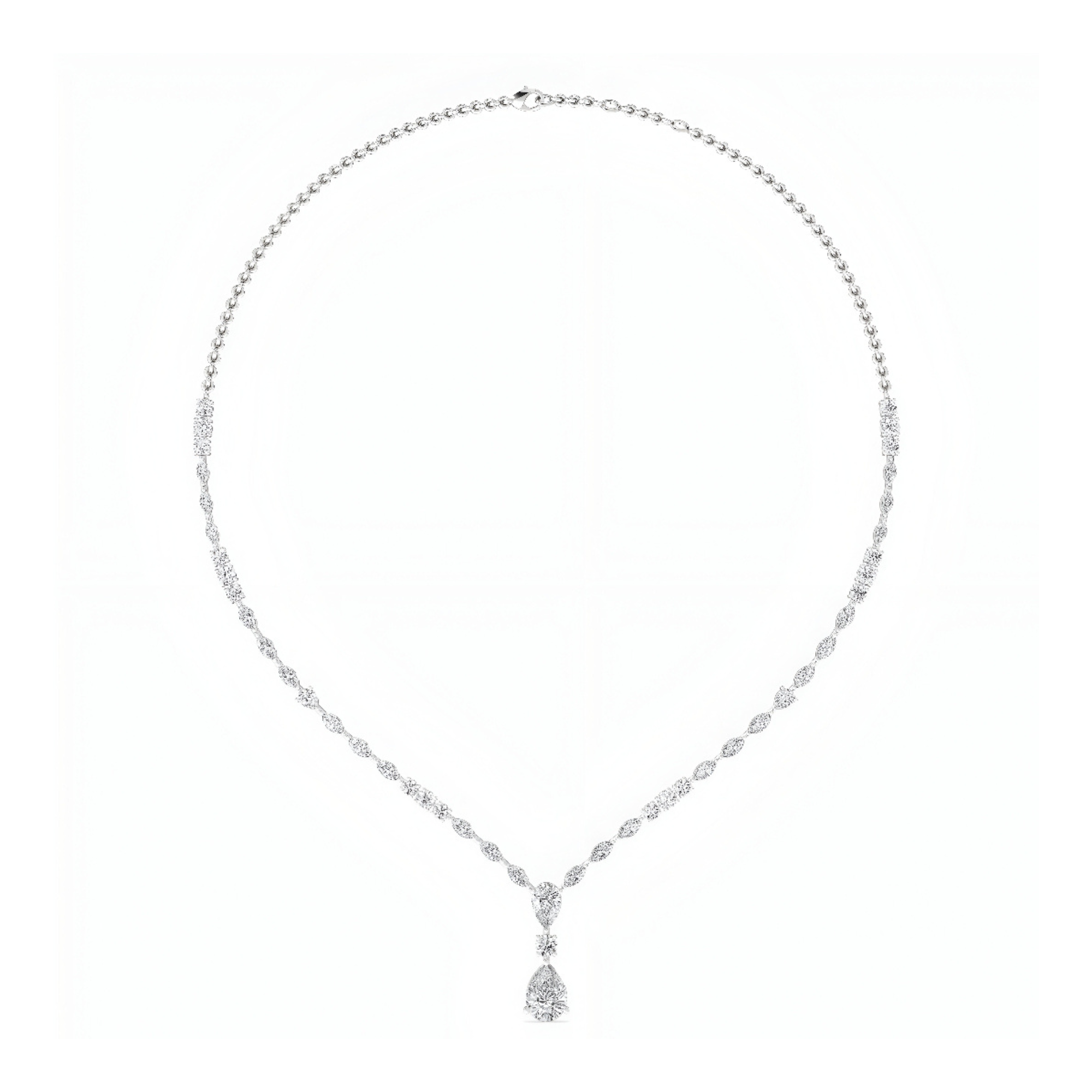 Phoenix Lace Tear Drop Diamond Necklace