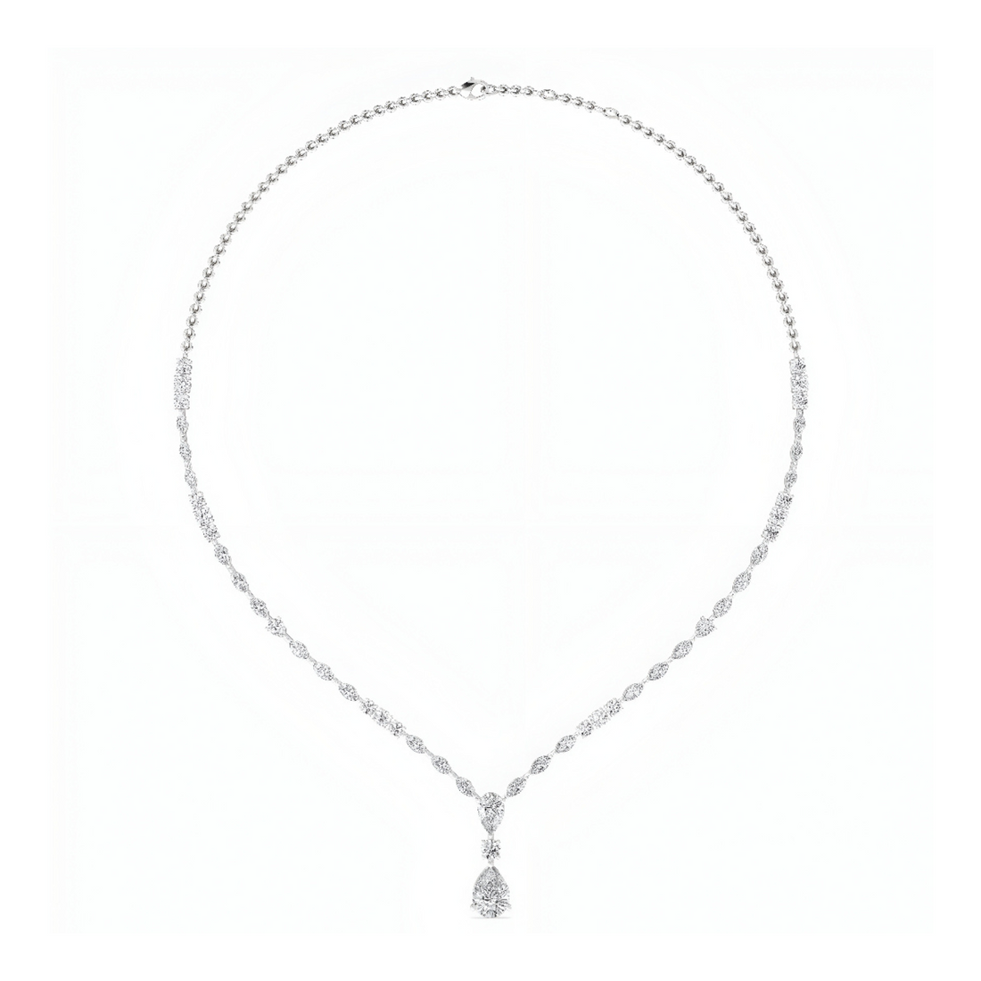 Phoenix Lace Tear Drop Diamond Necklace